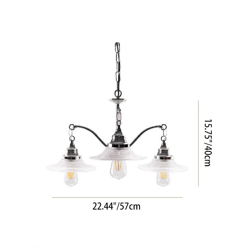 Industrial Glass Saucer 3/5-Light Chandelier