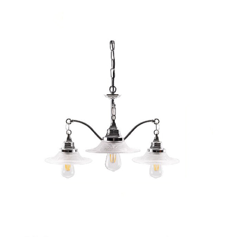 Industrial Glass Saucer 3/5-Light Chandelier