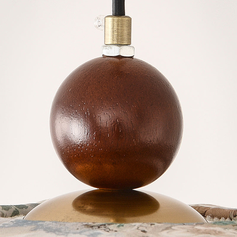 French Flower 3-Light Wood Pendant Light