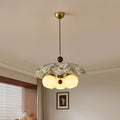 French Flower 3-Light Wood Pendant Light