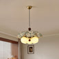 French Flower 3-Light Wood Pendant Light