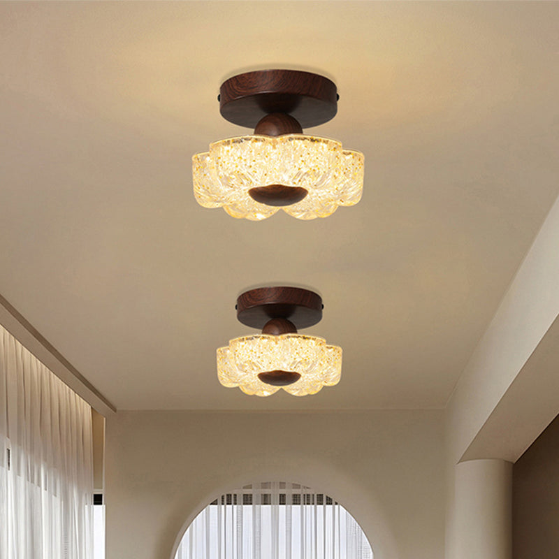French Petal LED Semi-Flush Ceiling Light