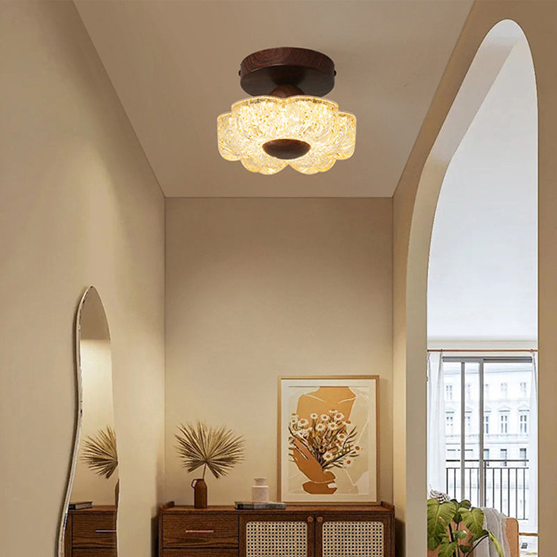 French Petal LED Semi-Flush Ceiling Light