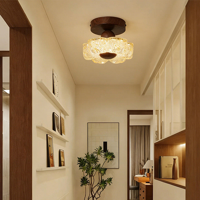 French Petal LED Semi-Flush Ceiling Light