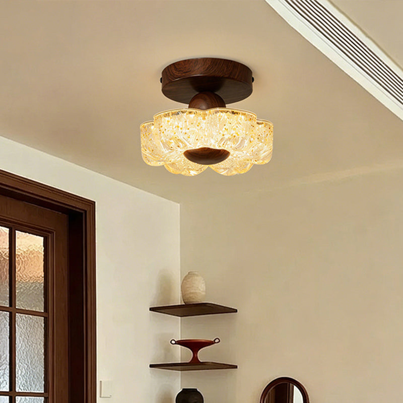 French Petal LED Semi-Flush Ceiling Light