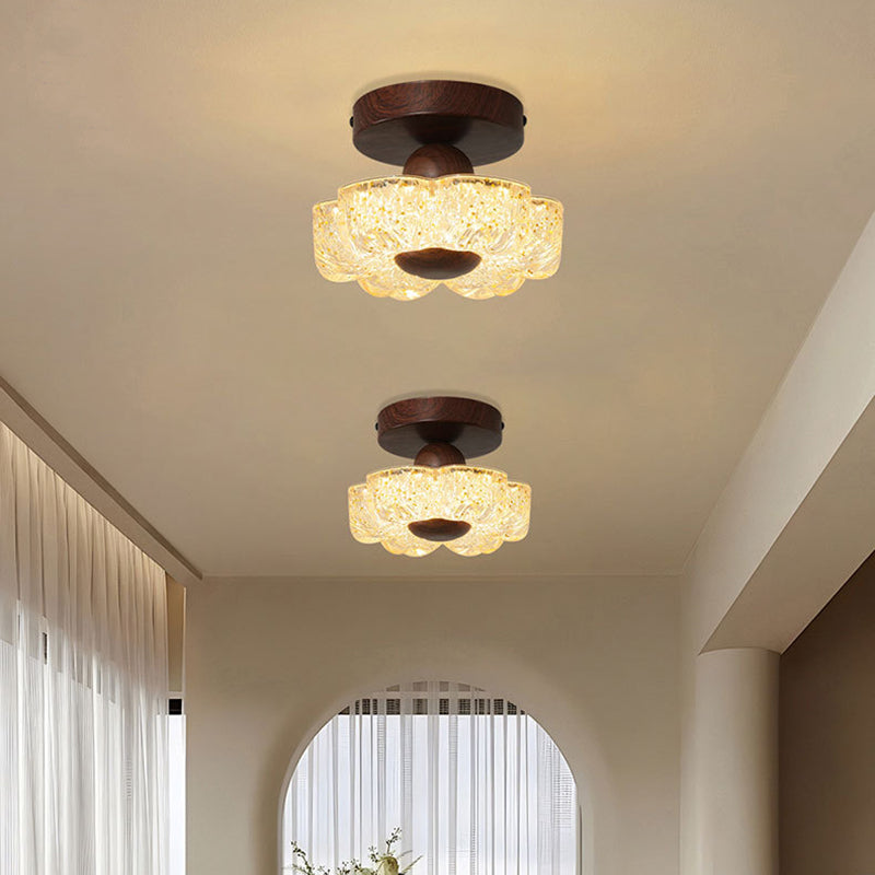 French Petal LED Semi-Flush Ceiling Light
