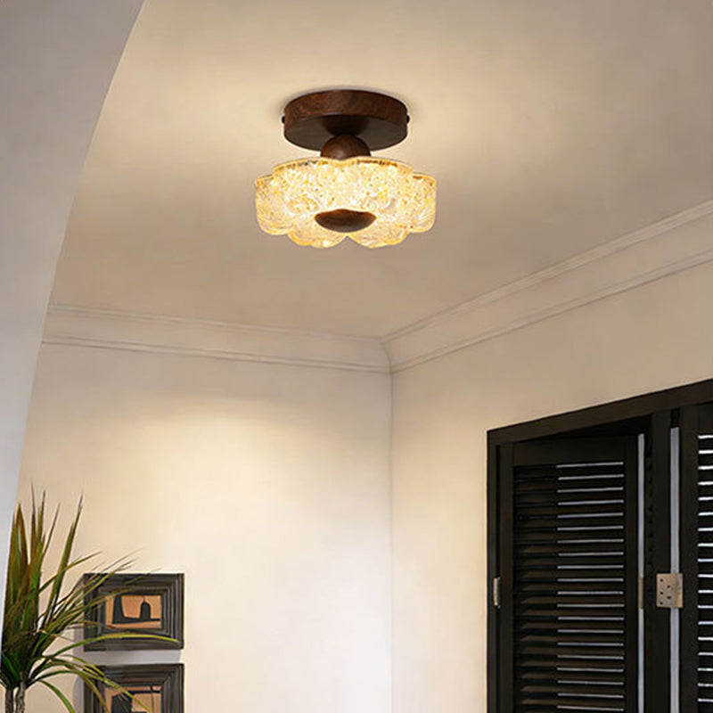 French Petal LED Semi-Flush Ceiling Light