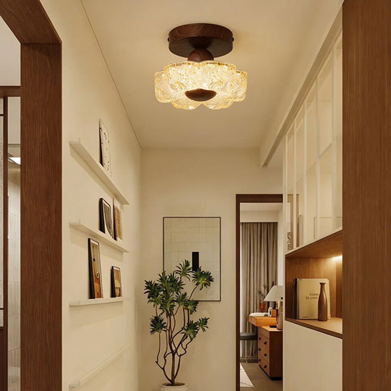 French Petal LED Semi-Flush Ceiling Light