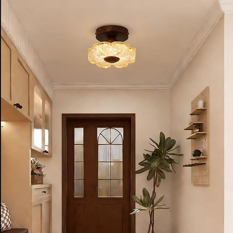 French Petal LED Semi-Flush Ceiling Light