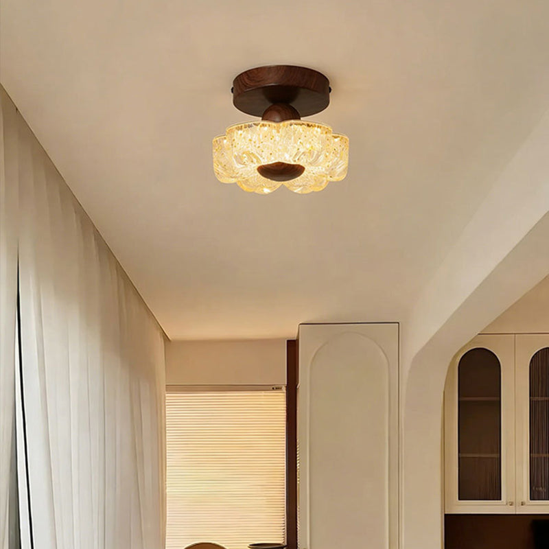 French Petal LED Semi-Flush Ceiling Light
