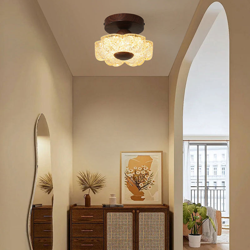 French Petal LED Semi-Flush Ceiling Light