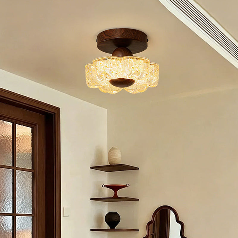 French Petal LED Semi-Flush Ceiling Light
