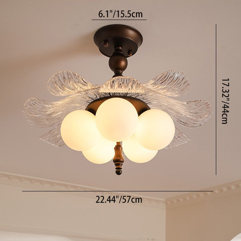 Retro Bud 5-Light Semi-Flush Ceiling Light