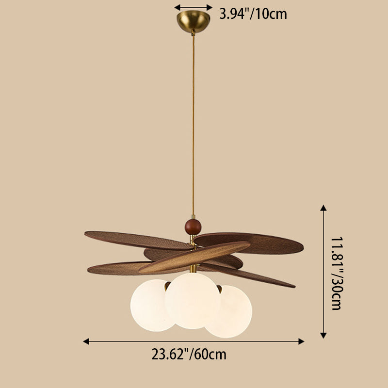 French Rattan Bud Pendant Light 3-Light