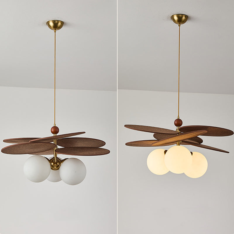 French Rattan Bud Pendant Light 3-Light