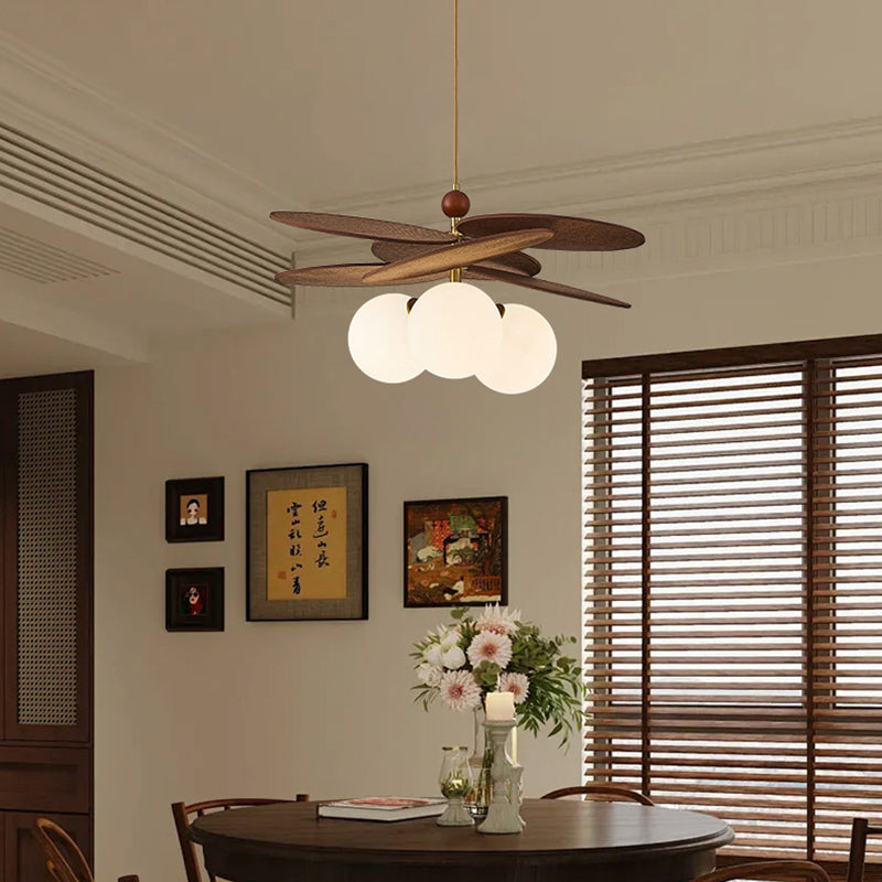 French Rattan Bud Pendant Light 3-Light