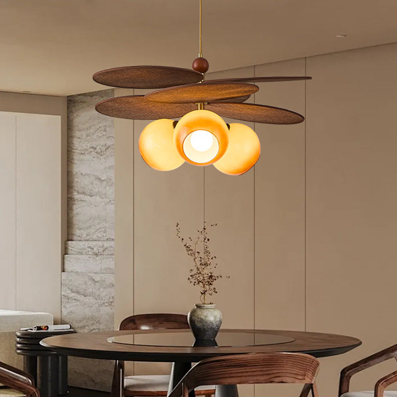 French Rattan Bud Pendant Light 3-Light