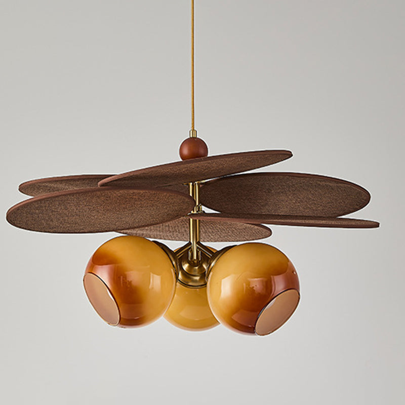 French Rattan Bud Pendant Light 3-Light
