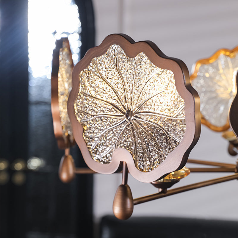 Rustic Iron Lotus Leaf Chandelier 6/8-Light