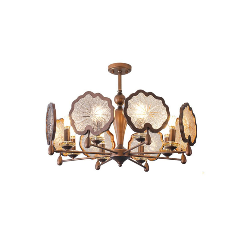 Rustic Iron Lotus Leaf Chandelier 6/8-Light