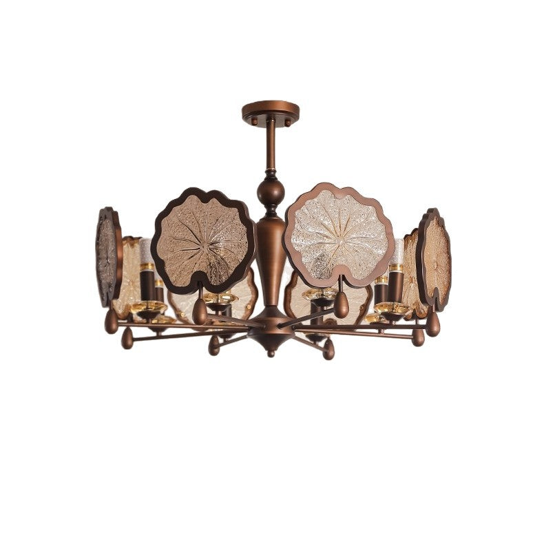 Rustic Iron Lotus Leaf Chandelier 6/8-Light