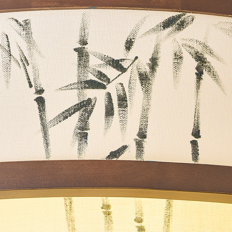 Rubberwood Cylindrical Semi-Flush Light 4/5