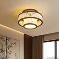 Rubberwood Cylindrical Semi-Flush Light 4/5