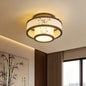 Rubberwood Cylindrical Semi-Flush Light 4/5