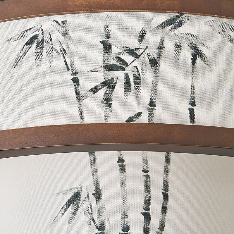 Rubberwood Cylindrical Semi-Flush Light 4/5