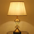 Modern Luxury Crystal Fabric Metal Trapezoid Round Fan Shape 1-Light Table Lamp For Bedroom & Living Room