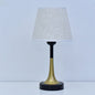 Contemporary Scandinavian Fabric Metal Fan-Shaped Round Cylinder LED Table Lamp For Bedroom