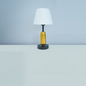 Contemporary Scandinavian Fabric Metal Fan-Shaped Round Cylinder LED Table Lamp For Bedroom
