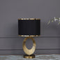 Contemporary Creative Fabric Metal Round-Ring 1-Light Table Lamp For Bedroom & Living Room