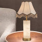 Traditional Chinese Alabaster Brass Fabric Umbrella-Shaped 1-Light Table Lamp For Bedroom