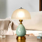Traditional Vintage Ceramic Glass Metal Teardrop Half-Dome 1-Light Table Lamp For Bedroom