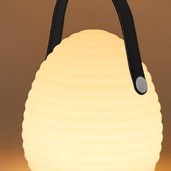 Contemporary Creative PE ABS Portable Round LED Outdoor Light With Handle For Outdoor Patio