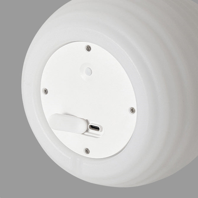 Contemporary Creative PE ABS Portable Round LED Outdoor Light With Handle For Outdoor Patio