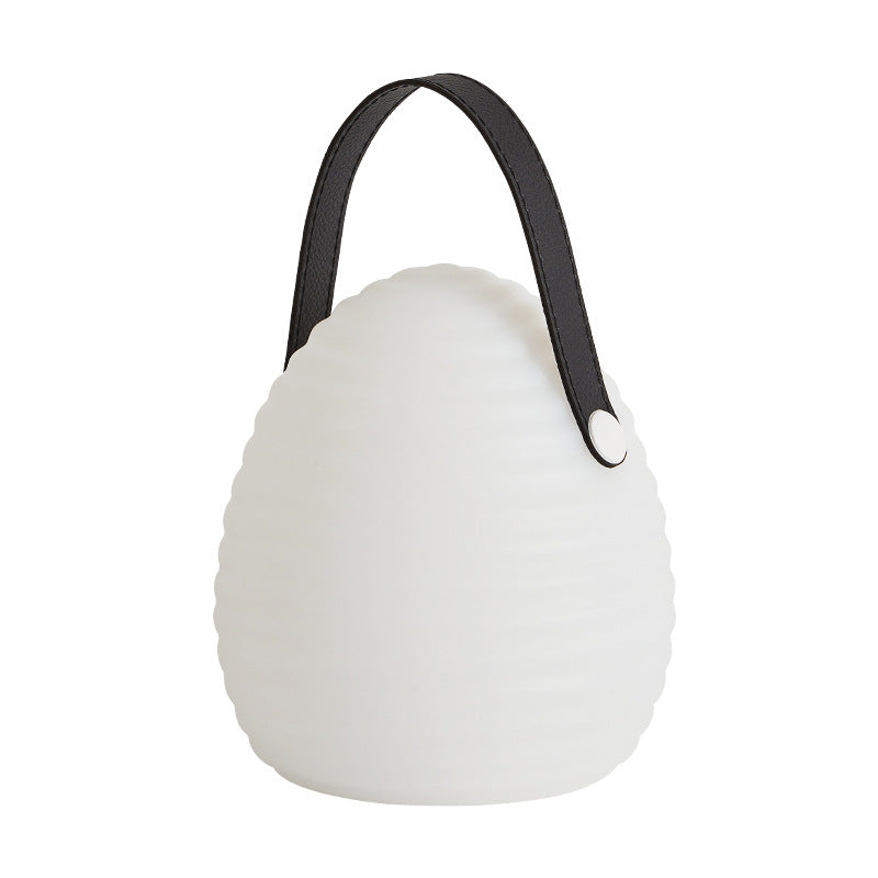 Contemporary Creative PE ABS Portable Round LED Outdoor Light With Handle For Outdoor Patio