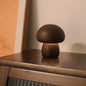 Contemporary Creative Wood Mushroom Round LED Table Lamp For Bedroom