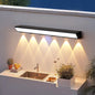 Modern Minimalist Solar Waterproof Motion Sensor Acrylic Aluminum & Stainless Steel Rectangular LED Wall Sconce Lamp For Outdoor Patio