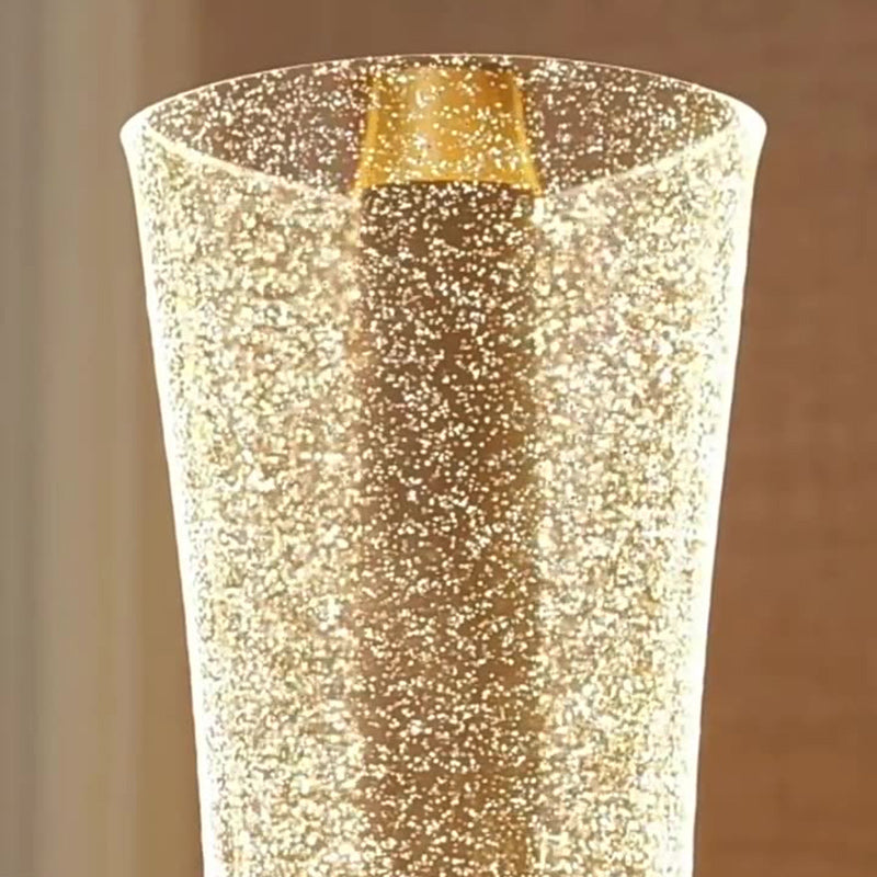 Modern Luxury Metal & Acrylic Column Tower-Shaped LED Table Lamp For Bedside
