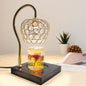 Traditional European Crystal Iron And Marble Valley Round 1-Light Melting Wax Table Lamp For Bedside