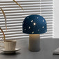 Contemporary Nordic Battery Metal & Glass Hollow Starry Mushroom Dome LED Table Lamp For Bedroom