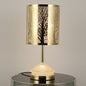 Modern Transitional Metal Stainless Steel & Acrylic Pillar With Forest Roman Pattern 1-Light LED Table Lamp For Bedroom & Study
