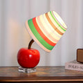 Contemporary Creative Resin & Fabric Tilted Apple 1-Light Table Lamp For Bedroom