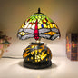 Traditional Tiffany Glass & Resin Dragonfly 3-Light Table Lamp For Living Room And Bedroom