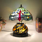 Traditional Tiffany Glass & Resin Dragonfly 3-Light Table Lamp For Living Room And Bedroom