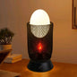 Contemporary Retro Iron And Glass Egg Cage Flame 1-Light LED Rechargeable Table Lamp Night Light For Bedroom And Dining Room