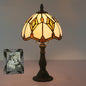 Traditional Tiffany Glass & Zinc Alloy Diamond Dome 1-Light Table Lamp For Bedroom & Living Room