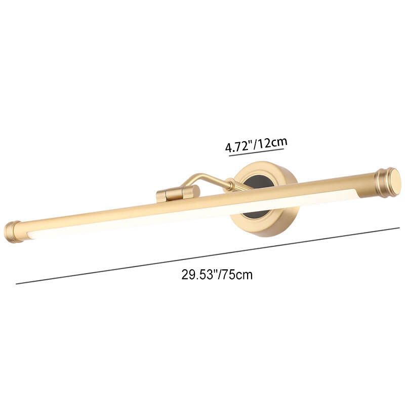 Modern Luxury Long Strip Full Copper Arcylic LED Vanity Light Wall Sconce Lamp